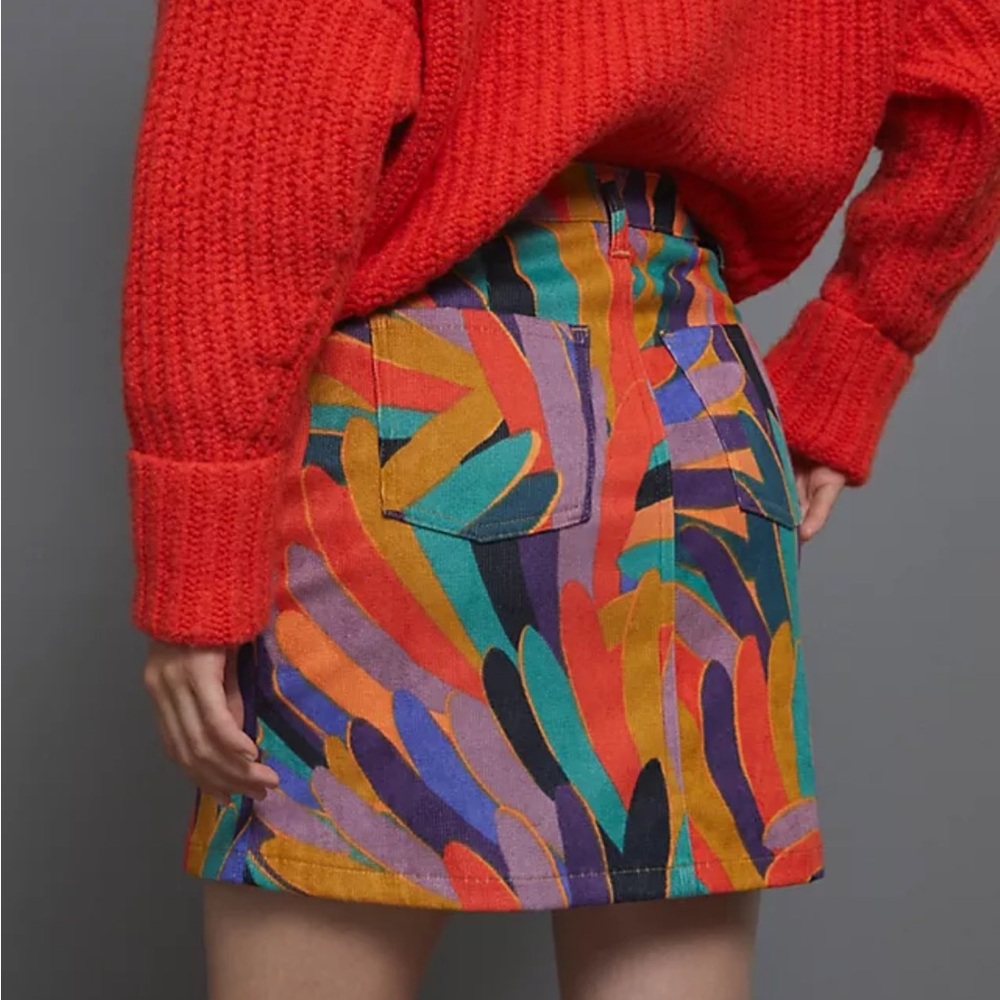 Farm rio corduroy colorful skirt - Picture 2 of 8